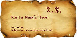 Kurta Napóleon névjegykártya